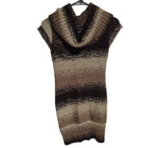 Vintage Body Central Cowl Neck Sweater Dress Size Small Brown Gradient Y2K